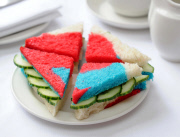 Delicatessan creates red, white and blue bread to mark Queen's Diamond Jubilee, Wells next the Sea, Norfolk, Britain - 03 May 2012