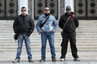 Members of Golden Dawn far-right party outside the church of Agios Panteleimonas, Athens, Greece - 12 May 2012