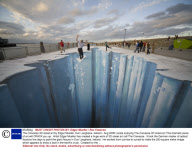 The Crevasse 3D street art by Edgar Mueller, Dun Laoghaire, Ireland - Aug 2008