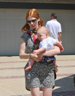 January Jones Takes Xander to a Father's Day {Party