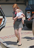 January Jones Takes Xander to a Father's Day {Party