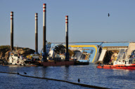 Capsized cruise ship Costa Concordia, Giglio, Italy - 13 Jun 2012