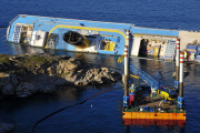 Capsized cruise ship Costa Concordia, Giglio, Italy - 13 Jun 2012