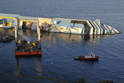 Capsized cruise ship Costa Concordia, Giglio, Italy - 13 Jun 2012
