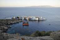 Capsized cruise ship Costa Concordia, Giglio, Italy - 13 Jun 2012
