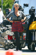 Amber Rose lets it all hang out on the set of School Dance