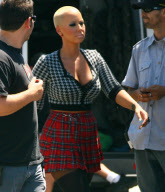 Amber Rose lets it all hang out on the set of School Dance