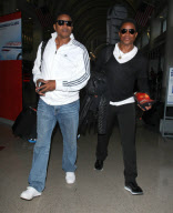 Tito, Jackie And Jermaine Jackson Arriving For A Flight At LAX