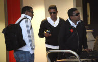 Tito, Jackie And Jermaine Jackson Arriving For A Flight At LAX