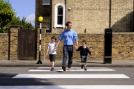The first ever pop-up zebra crossing, London, Britain - 19 Jun 2012