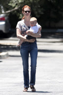 January Jones and Xander do lunch in Pasadena