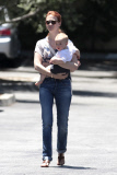 January Jones and Xander do lunch in Pasadena
