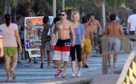 *EXCLUSIVE* Casper Smart showing off his abs in Rio