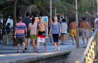 *EXCLUSIVE* Casper Smart showing off his abs in Rio