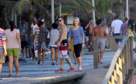 *EXCLUSIVE* Casper Smart showing off his abs in Rio