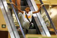 *EXCLUSIVE* Willow Smith get's jiggy with it on an escalator at Barnes and Noble