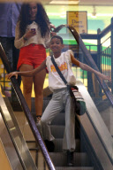 *EXCLUSIVE* Willow Smith get's jiggy with it on an escalator at Barnes and Noble