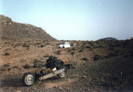 Man builds working motorcycle out of car parts after getting stranded in the desert in Morocco, North Africa - 18 Jun 2012