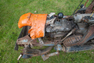 Man builds working motorcycle out of car parts after getting stranded in the desert in Morocco, North Africa - 18 Jun 2012
