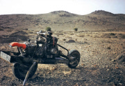 Man builds working motorcycle out of car parts after getting stranded in the desert in Morocco, North Africa - 18 Jun 2012