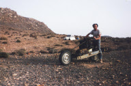Man builds working motorcycle out of car parts after getting stranded in the desert in Morocco, North Africa - 18 Jun 2012