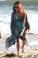 Selena Gomez and Ashley Tisdale On the Beach During Ashley`s 27th Birthday Party