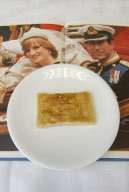 A piece of toast which was left uneaten by Prince Charles on the morning of his wedding to Princess Diana in 1981 is to be auctioned, Derby, Britain - 06 Jul 2012
