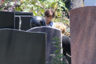 *EXCLUSIVE* Mila Kunis and Ashton visit the Hollywood Forever Cemetery