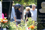 *EXCLUSIVE* Mila Kunis and Ashton visit the Hollywood Forever Cemetery