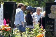 *EXCLUSIVE* Mila Kunis and Ashton visit the Hollywood Forever Cemetery