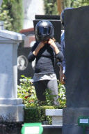 *EXCLUSIVE* Mila Kunis and Ashton visit the Hollywood Forever Cemetery