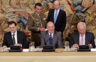 El Rey preside la reunion anual con la Fundacion Carolina en Madrid.