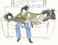 'Doodlemum' Angie Stevens, who draws a picture of her children every day, Swansea, Wales - 28 Jun 2012