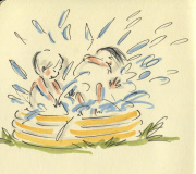 'Doodlemum' Angie Stevens, who draws a picture of her children every day, Swansea, Wales - 28 Jun 2012