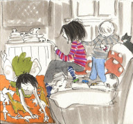 'Doodlemum' Angie Stevens, who draws a picture of her children every day, Swansea, Wales - 28 Jun 2012