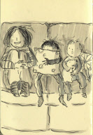 'Doodlemum' Angie Stevens, who draws a picture of her children every day, Swansea, Wales - 28 Jun 2012