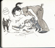 'Doodlemum' Angie Stevens, who draws a picture of her children every day, Swansea, Wales - 28 Jun 2012