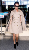 Victoria Beckham in hot trenchcoat at LAX