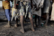 Refugees gather in Rum, Upper Nile State, on the border, Sudan - Jun 2012