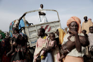 Refugees gather in Rum, Upper Nile State, on the border, Sudan - Jun 2012