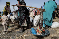 Refugees gather in Rum, Upper Nile State, on the border, Sudan - Jun 2012