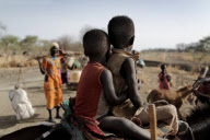 Refugees gather in Rum, Upper Nile State, on the border, Sudan - Jun 2012