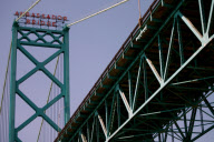 The Ambassador Bridge on the Detroit river joining Canada to America - 15 Jun 2012