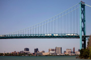 The Ambassador Bridge on the Detroit river joining Canada to America - 15 Jun 2012