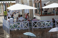 BARONESA THYSSEN DURING BIRTHDAY IN BARCELONA