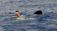 Sir Richard Branson swimming with whale sharks, Cancun, Mexico - 09 Jul 2012