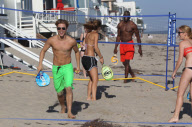 Derek Hough Playing Beach Tennis In Malibu