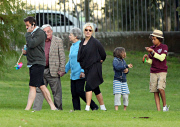Sydney, NSW, Australia 14th July 2012

NON EXCLUSIVE: Hugh Jackman along with his parent and family went to the Art Gallery Of NSW and then for a late evening walk in Botanical Gardens.
Big Australia/KIRBAN