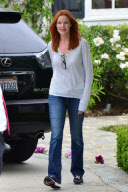 Marcia Cross waits for her kids in Santa Monica