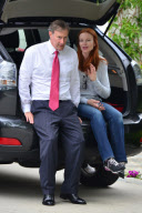 Marcia Cross waits for her kids in Santa Monica